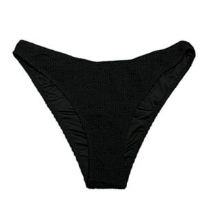 Black Textured Cheeky Bikini Bottom, Size M, NWOT